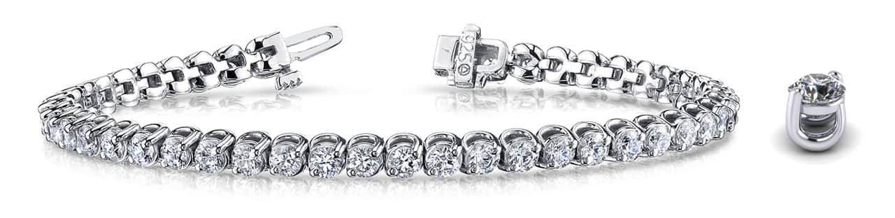 2 Prong Brilliant Round Lab-Grown Diamond Tennis Bracelet with 5.98 ct.(finished) 3.25mm - Image 5