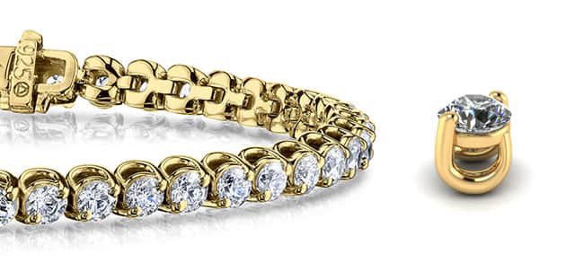 2 Prong Brilliant Round Lab-Grown Diamond Tennis Bracelet with 7.96 ct.(finished) 3.8mm - Image 2