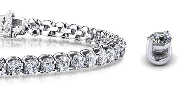 2 Prong Brilliant Round Lab-Grown Diamond Tennis Bracelet with 9.24 ct.(finished) 4.2mm