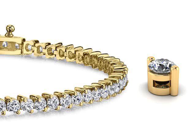 2 Prong Set Round Diamond  Tennis Bracelet with 4.14 ct.(finished) 2.5mm - Image 2
