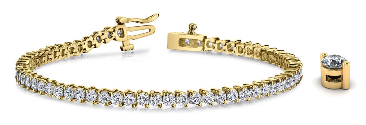 2 Prong Set Round Diamond  Tennis Bracelet with 4.14 ct.(finished) 2.5mm - Image 6