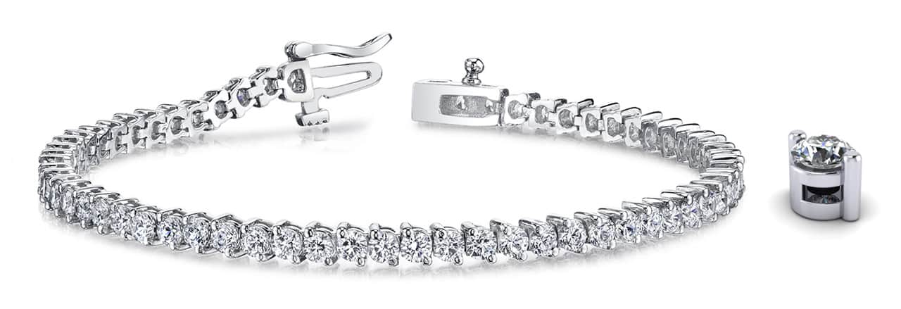 2 Prong Set Round Diamond  Tennis Bracelet with 8.05 ct.(finished) 3.6mm - Image 5