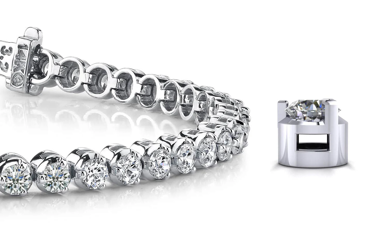 3 Prong Dreams Diamond Tennis Bracelet with 4.83 ct.(finished) 3mm