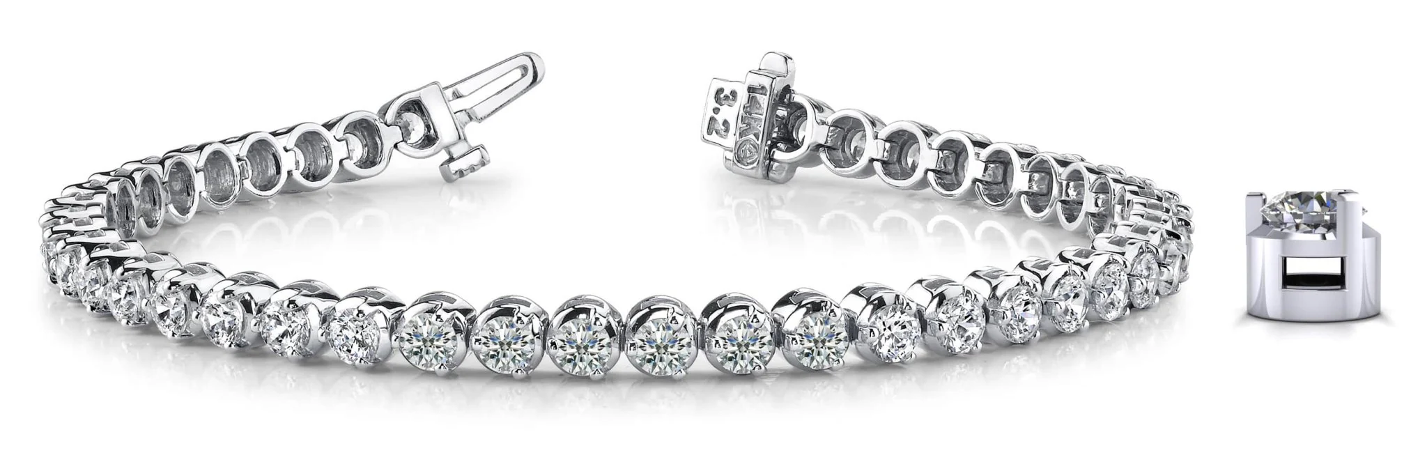 3 Prong Dreams Lab-Grown Diamond Tennis Bracelet with 11.20 ct.(finished) 4.5mm - Image 4