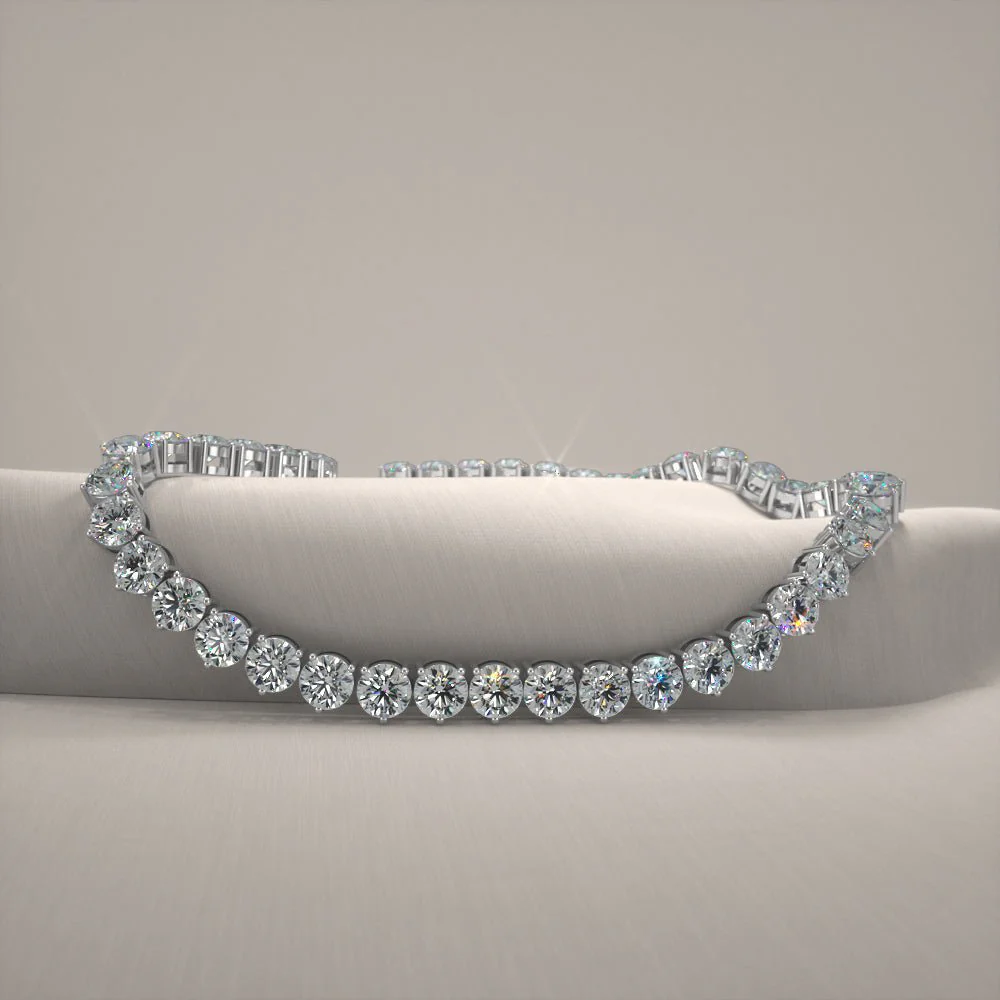 3 Prong Riviera Diamond Necklace with 19.95 ct.(finished) 3.8mm - Image 3