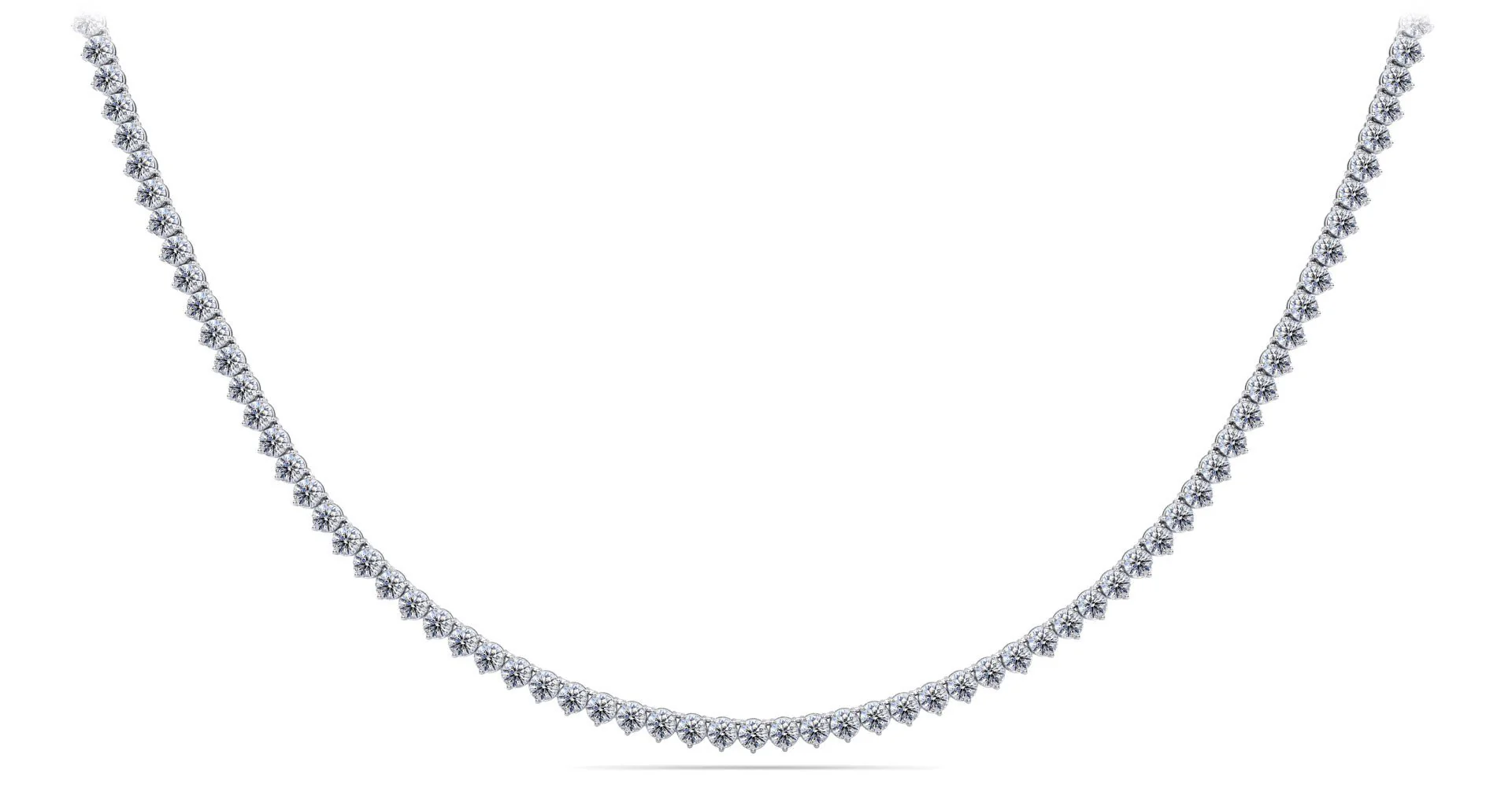 3 Prong Riviera Lab-Grown Diamond Necklace with 5.71 ct.(finished) 2mm