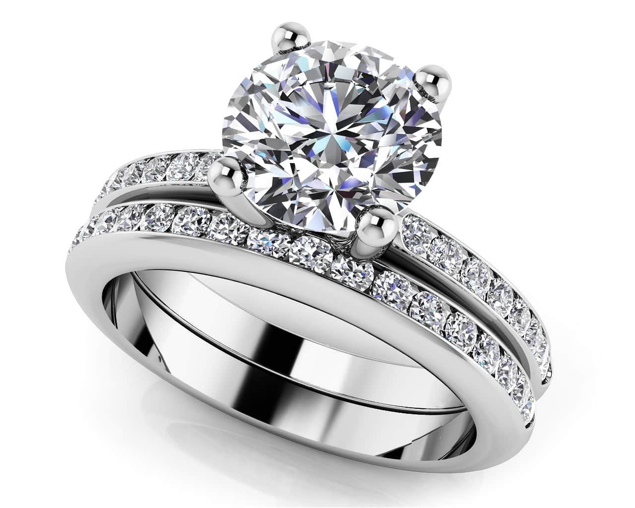 A Dream Come True Lab-Grown Diamond Bridal Set with 1.44 ct. (1.00 ct. center diamond)