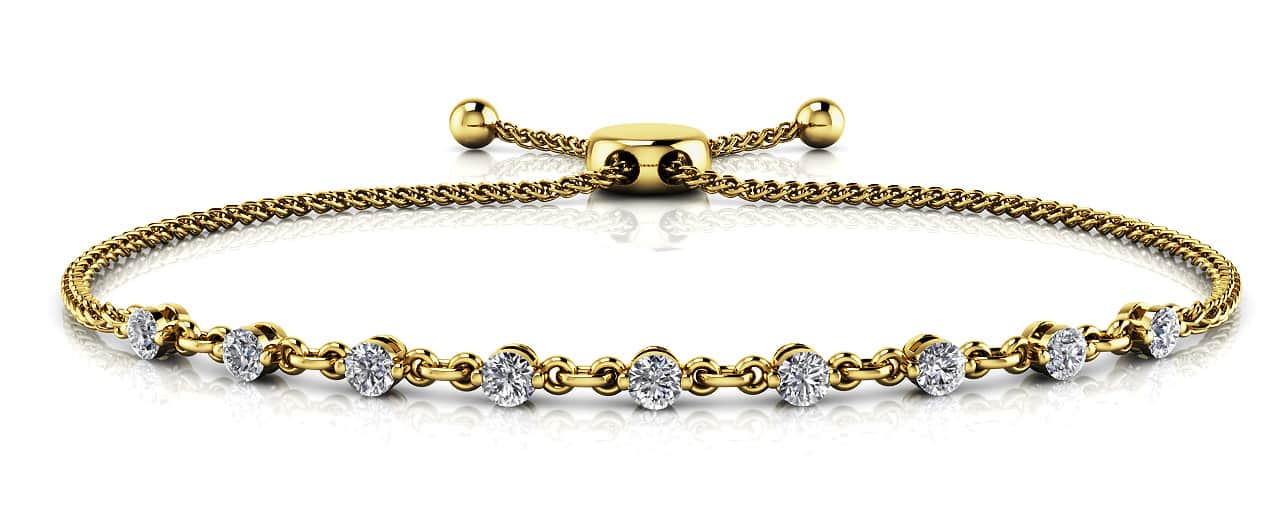 Adjustable Diamond And Chain Link Slider Lab-Grown Diamond Bracelet with 1.47 ct.(finished) 3.8mm - Image 2