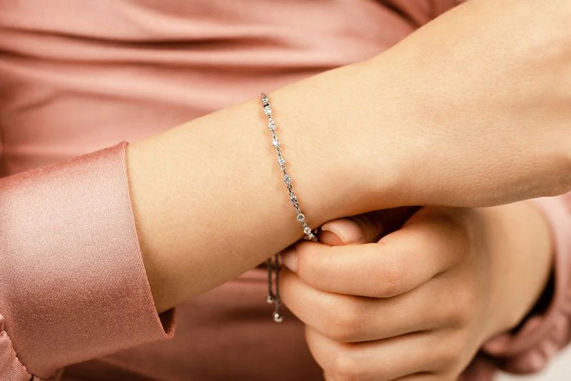 Adjustable Diamond And Chain Link Slider Lab-Grown Diamond Bracelet with 1.47 ct.(finished) 3.8mm - Image 4