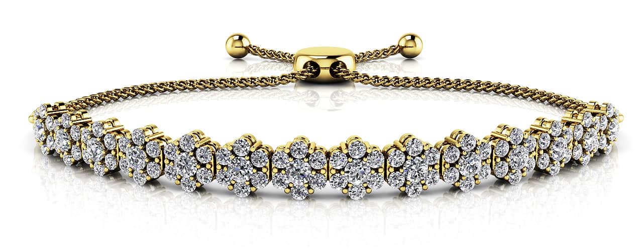 Adjustable Fleur Diamond Bracelet with 1.93 ct.(finished) 1.7mm, 2.2mm - Image 2