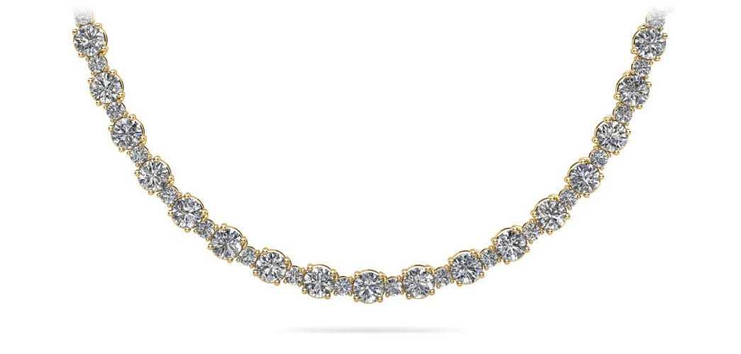 Affectionately Yours Diamond Tennis Diamond Necklace with 14.91 ct.(finished) 2mm, 3.6mm - Image 2