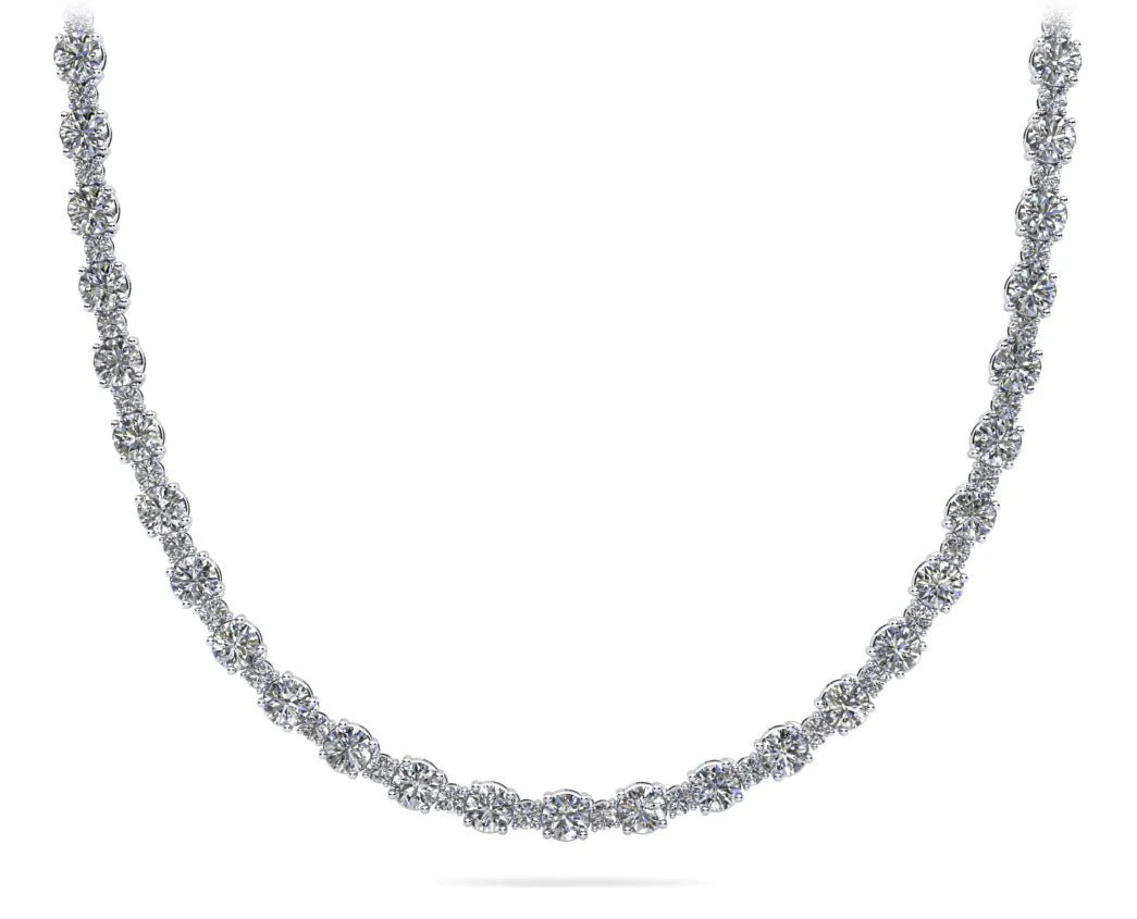 Affectionately Yours Diamond Tennis Diamond Necklace with 14.91 ct.(finished) 2mm, 3.6mm - Image 5