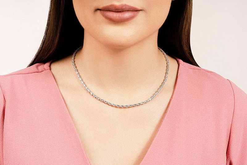 Affectionately Yours Diamond Tennis Lab-Grown Diamond Necklace with 7.30 ct.(finished) 1.4mm, 2.6mm - Image 4