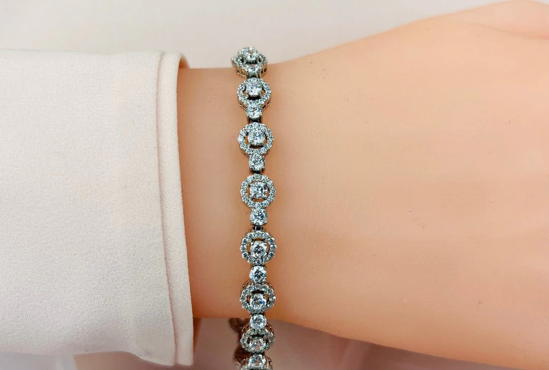 All Diamond Circle Link Bracelet Lab-Grown Diamond with 6.91 ct.(finished) 1.3mm, 3.2mm - Image 3