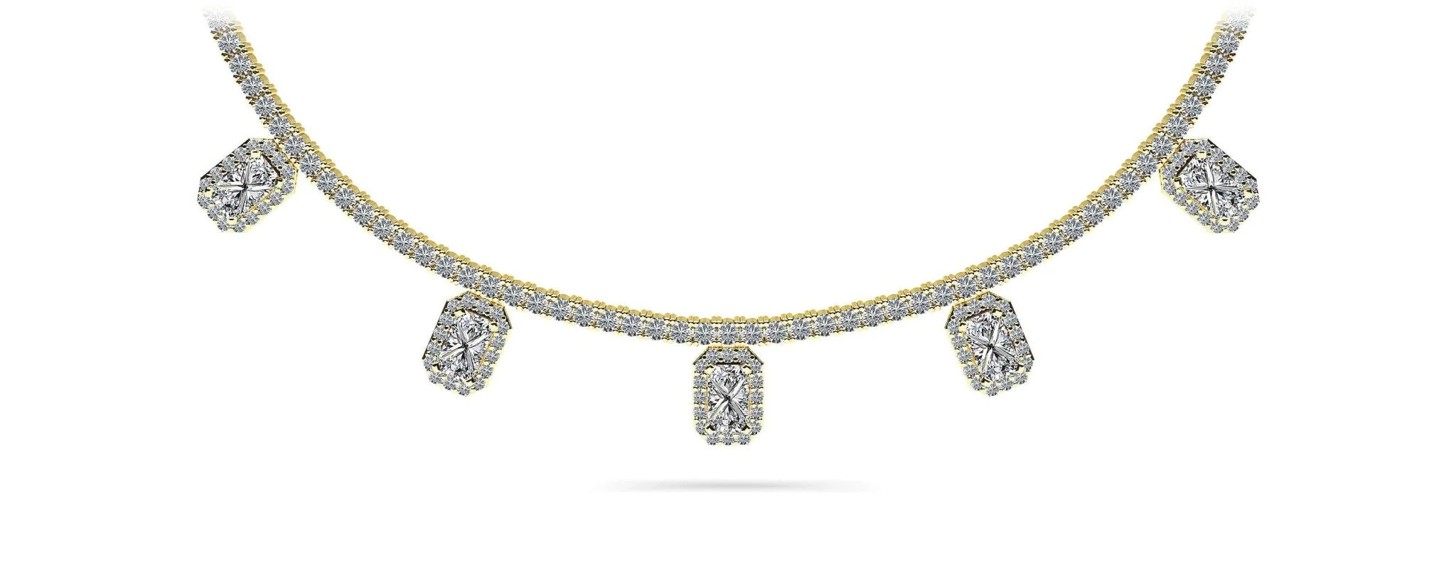 Alluring Diamond Tennis Lab-Grown Diamond Necklace with 8.17 ct.(finished) 5x3mm, 1.1mm, 2.2mm - Image 2