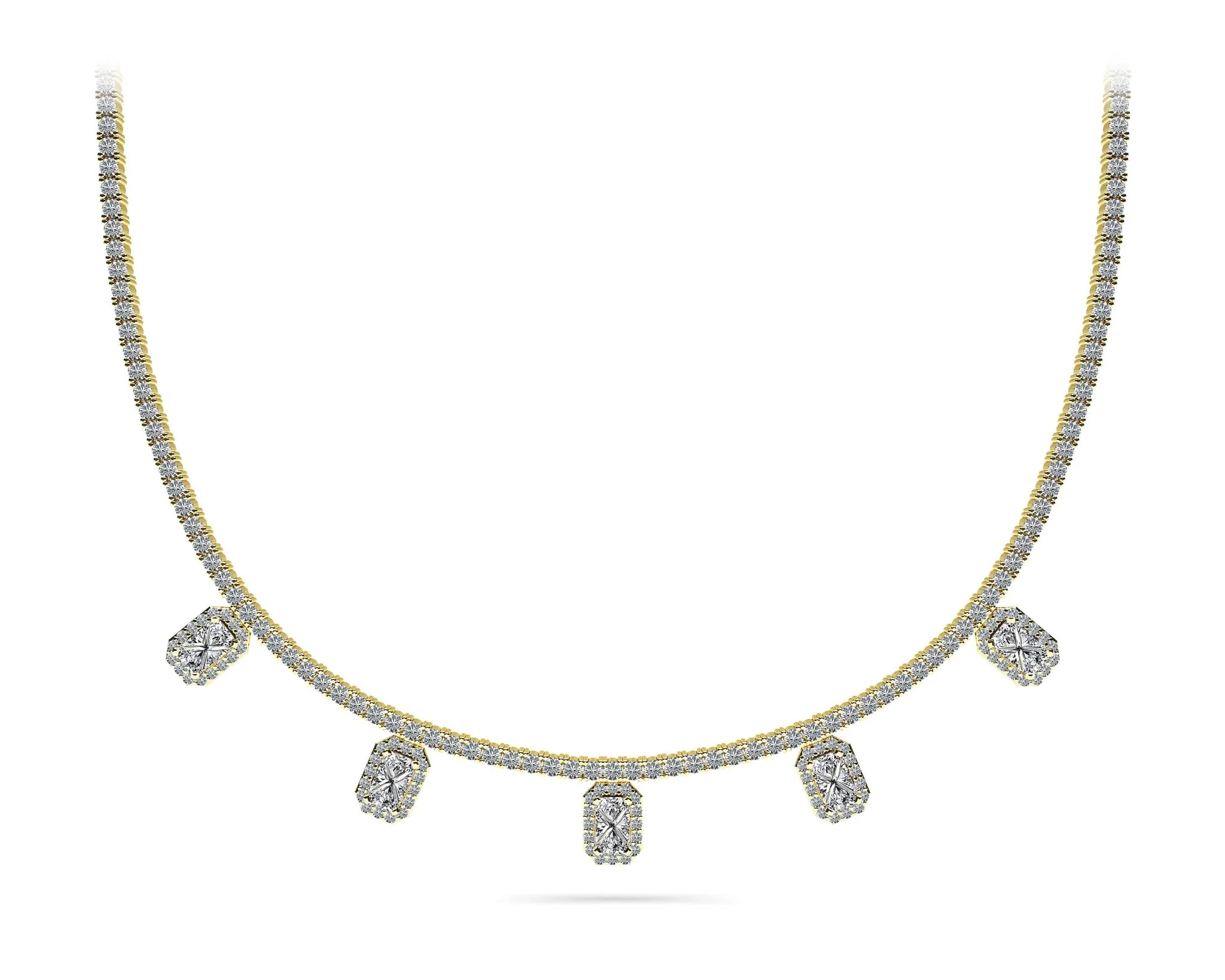 Alluring Diamond Tennis Lab-Grown Diamond Necklace with 9.36 ct.(finished) 6x4mm, 1mm, 2.2mm - Image 6