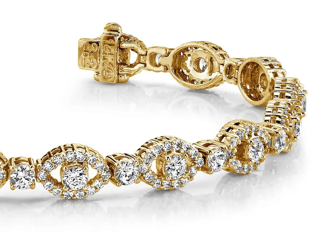 Almond Link Lab-Grown Diamond Bracelet with 5.70 ct.(finished) 1.3mm, 3.2mm - Image 2