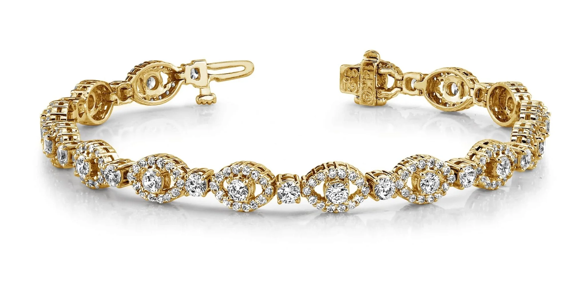 Almond Link Lab-Grown Diamond Bracelet with 5.70 ct.(finished) 1.3mm, 3.2mm - Image 4