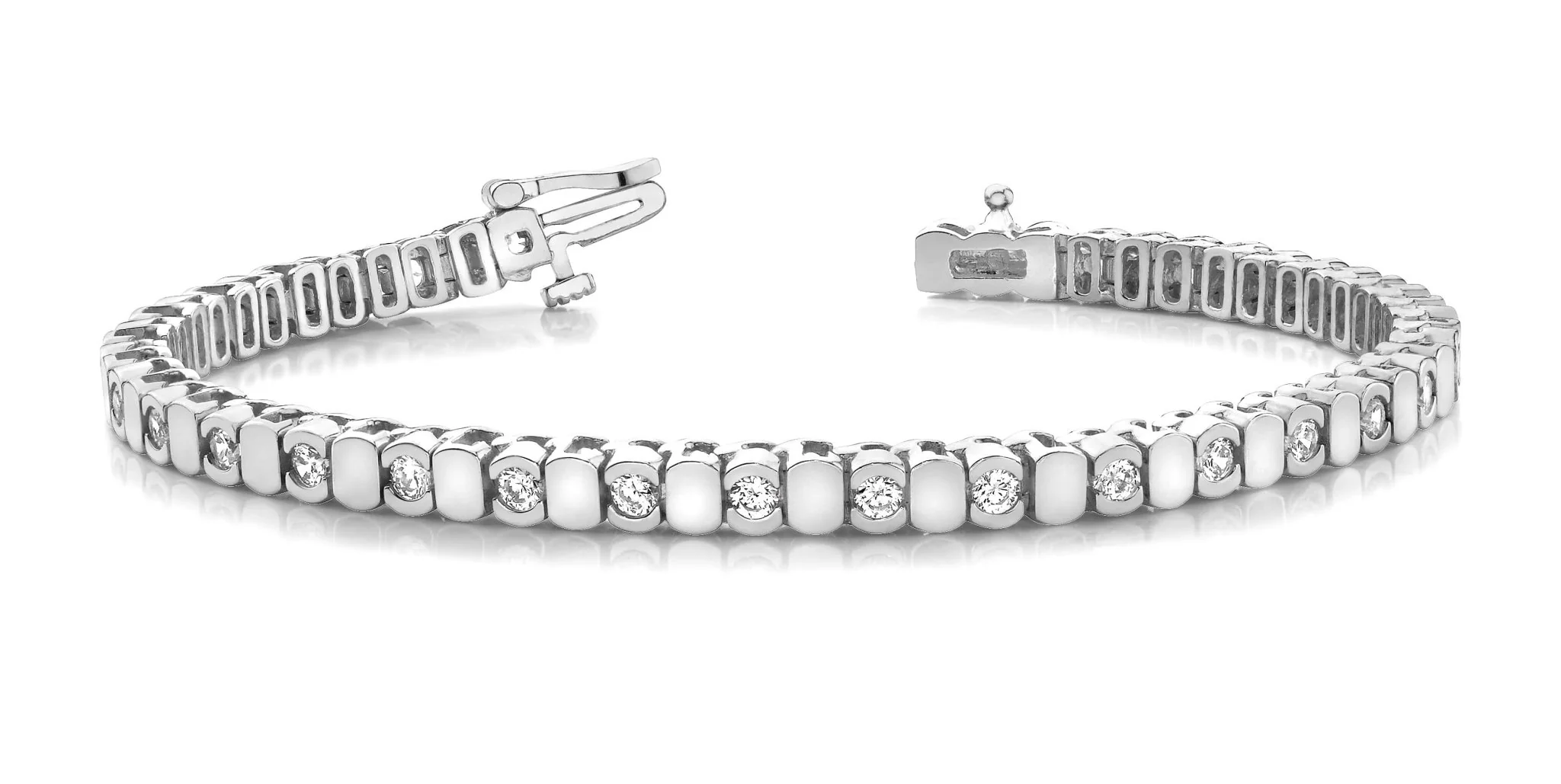 Alternating Bezel Diamond Bracelet with 2.88 ct.(finished) 3.25mm - Image 4