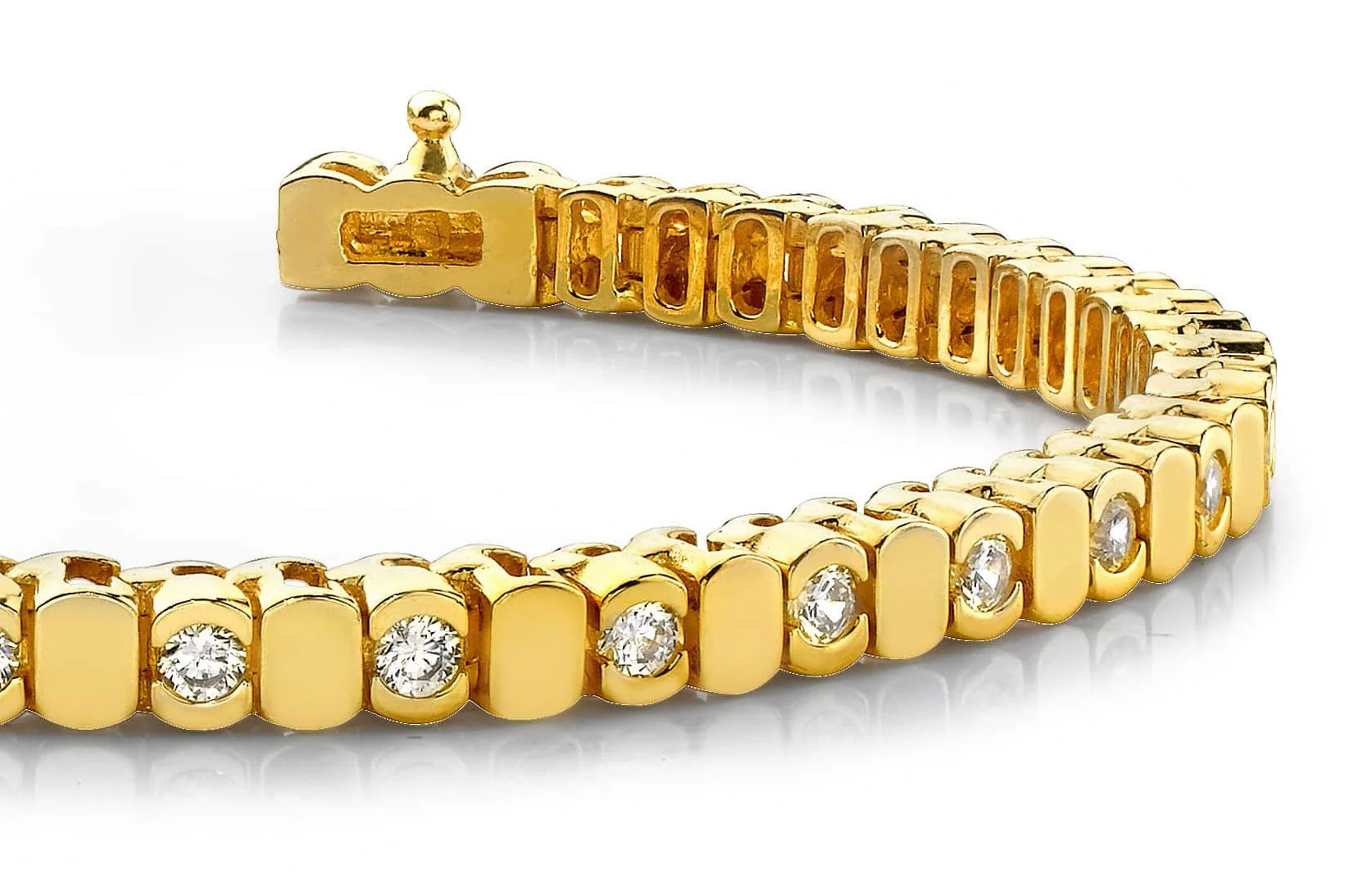 Alternating Bezel Diamond Bracelet with 3.30 ct.(finished) 3.5mm - Image 2