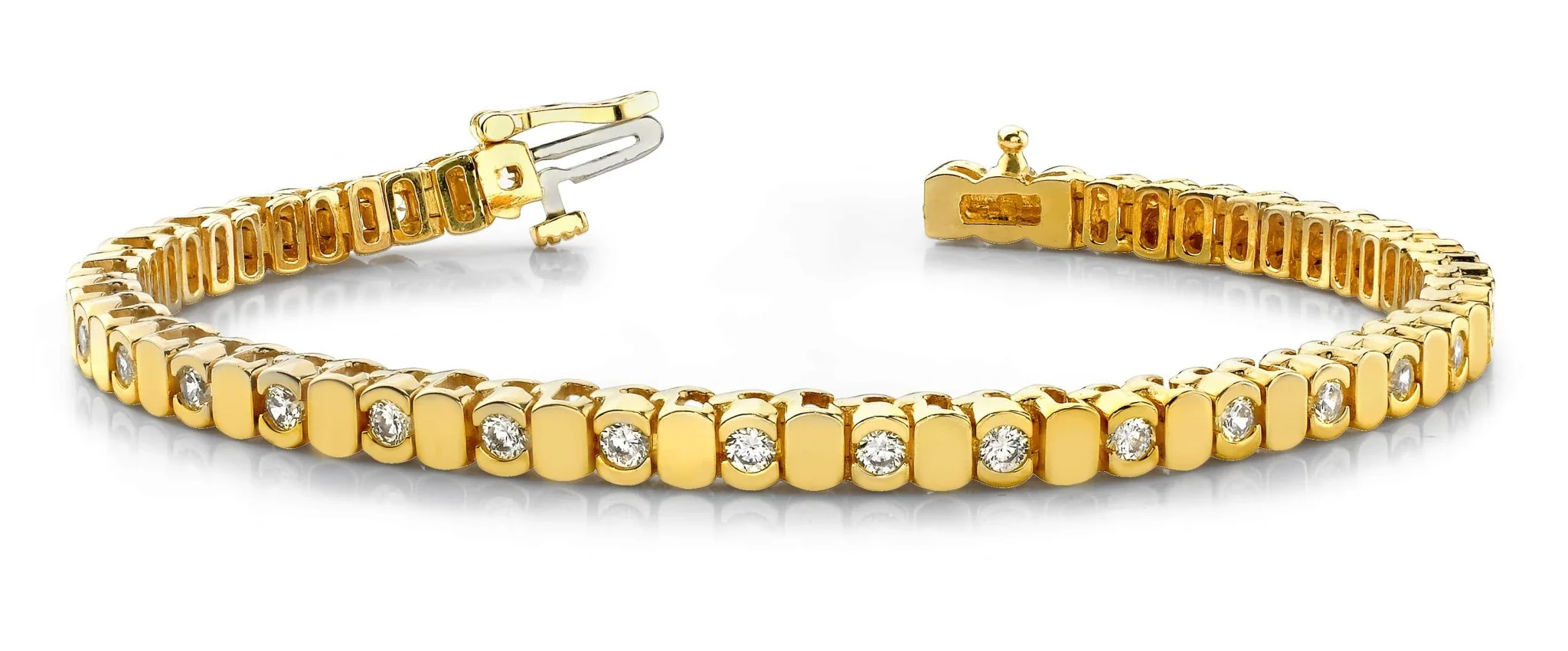 Alternating Bezel Lab-Grown Diamond Bracelet with 5.95 ct.(finished) 4.5mm - Image 3