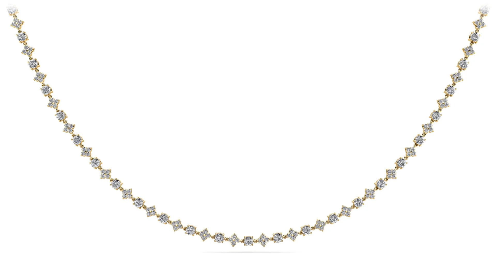 Alternating Clusters Diamond Lab-Grown Diamond Necklace with 8.16 ct.(finished) 1.6mm, 3.5mm - Image 2