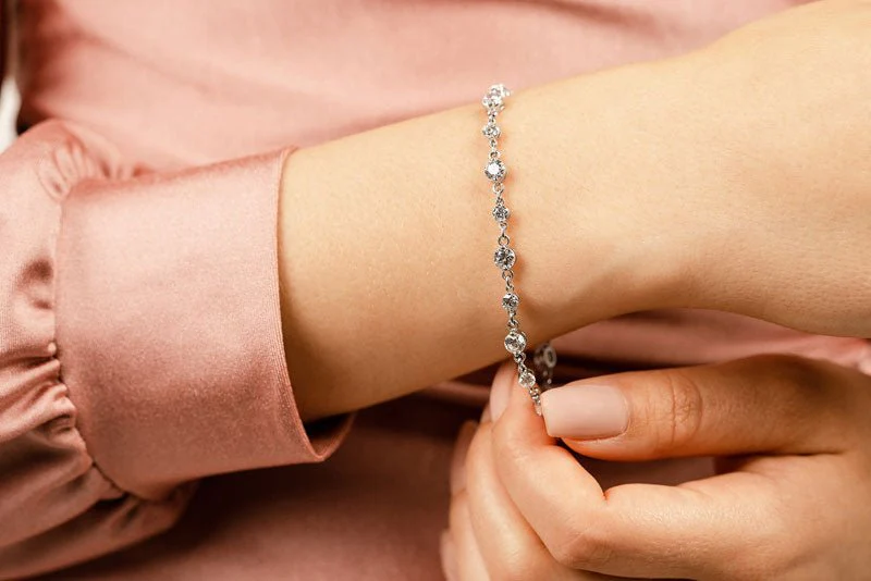 Alternating Diamond And Chain Link Lab-Grown Diamond Bracelet with 4.59 ct.(finished) 3.5mm, 4.5mm - Image 4