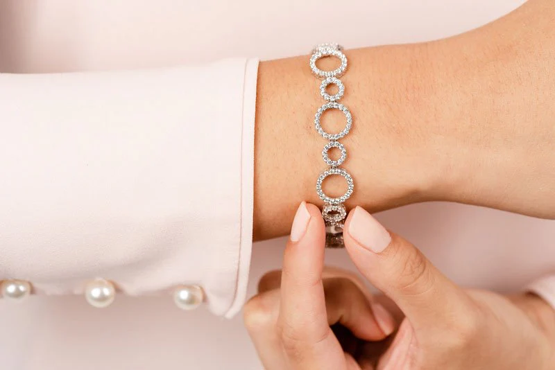 Alternating Diamond Circle Link Diamond Bracelet with 4.16 ct.(finished) 1.4mm - Image 4