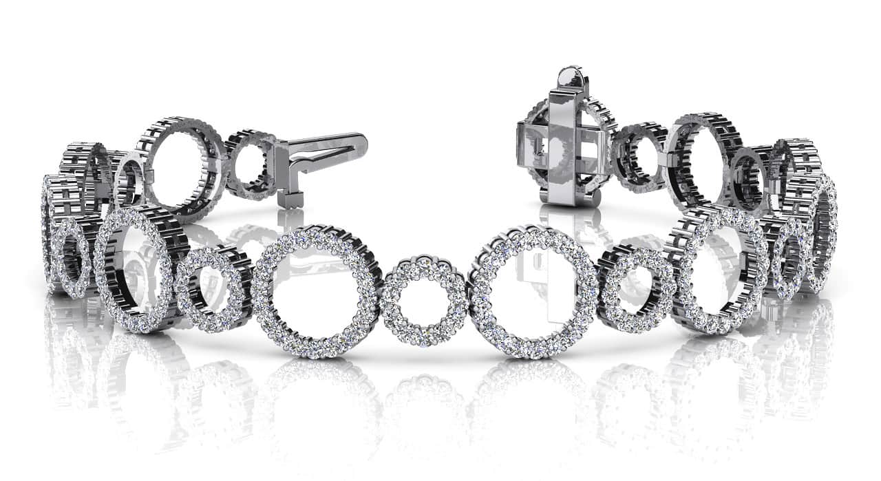 Alternating Diamond Circle Link Diamond Bracelet with 4.16 ct.(finished) 1.4mm - Image 5