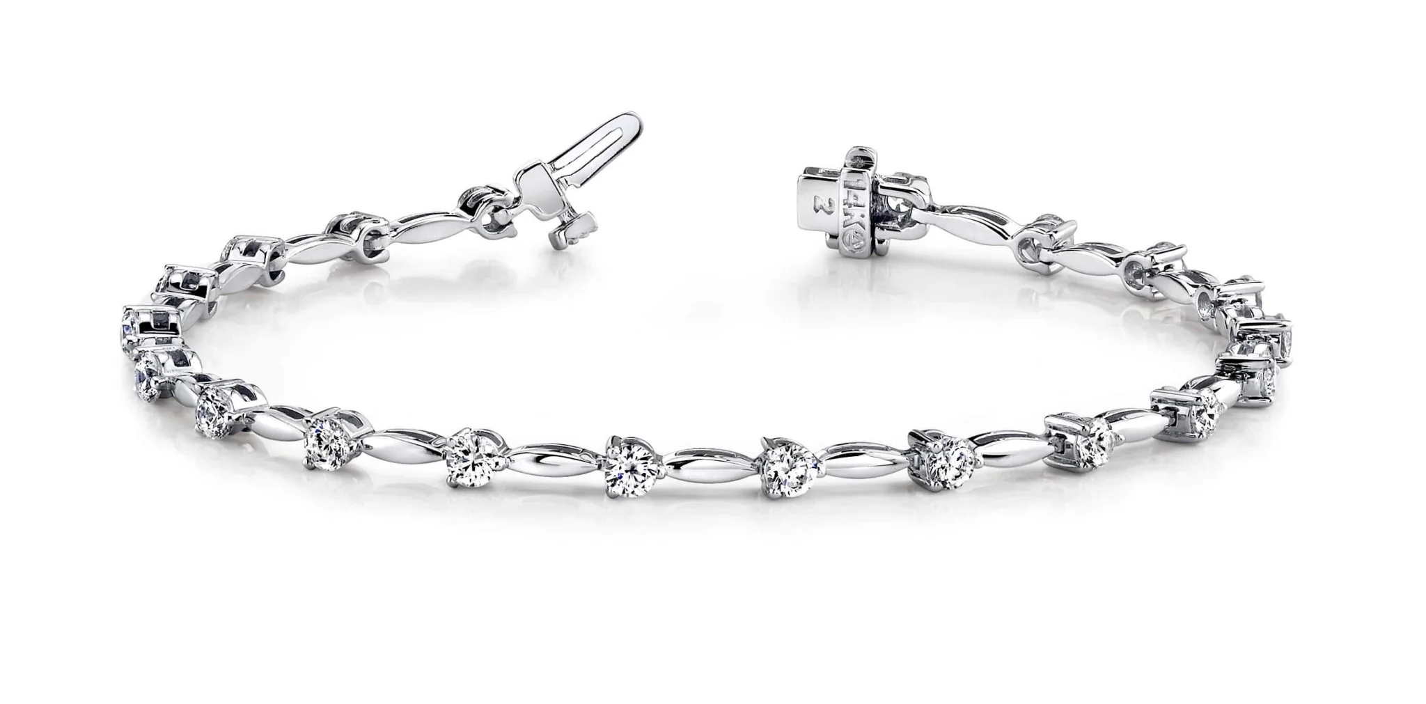 Alternating Diamond Drop Diamond Bracelet with 1.08 ct.(finished) 2.3mm - Image 3