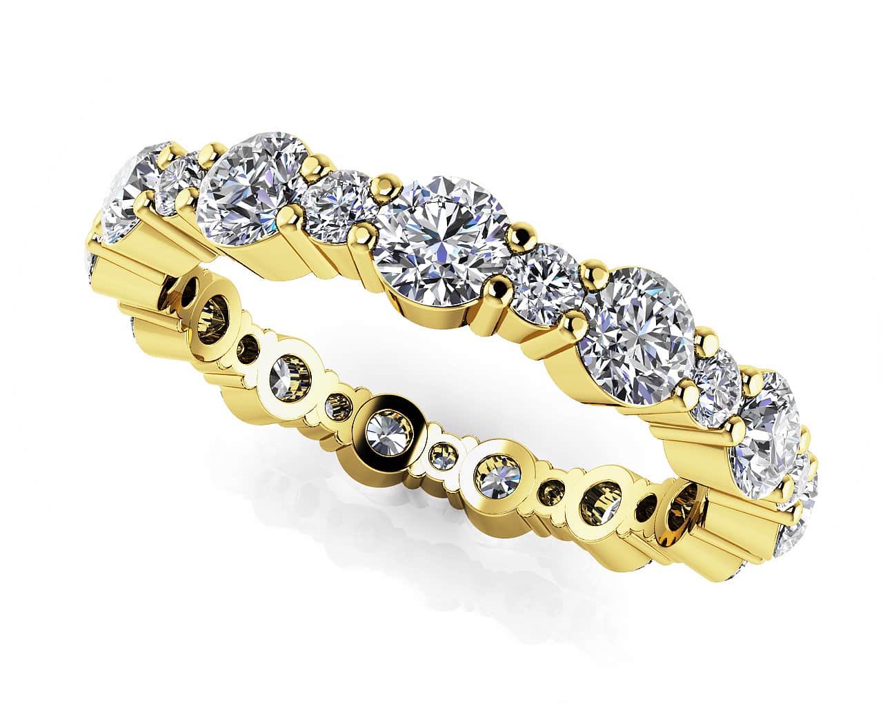 Alternating Diamond Eternity Ring In Diamond with 1.10 ct.(finished) 1.4mm, 2.5mm - Image 2