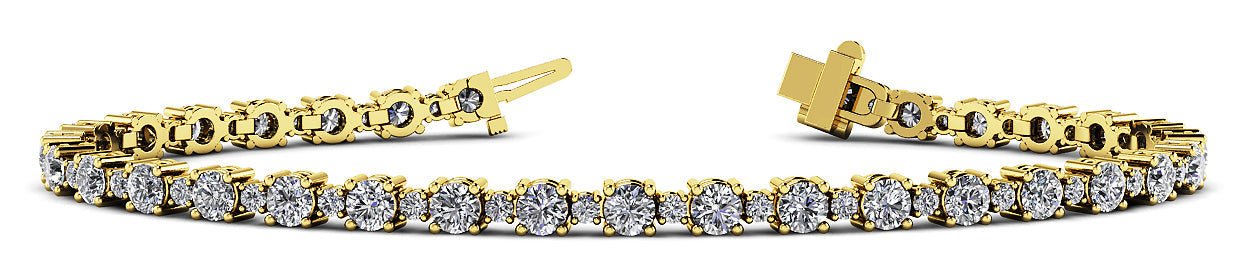 Alternating Diamond  Tennis Bracelet with 7.86 ct.(finished) 2.2mm, 4mm - Image 5