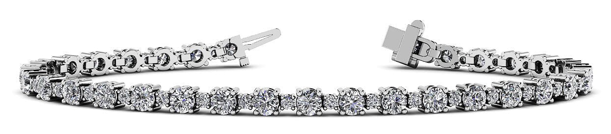 Alternating Lab-Grown Diamond Tennis Bracelet with 3.24 ct.(finished) 1.4mm, 2.6mm - Image 4