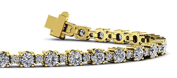 Alternating Lab-Grown Diamond Tennis Bracelet with 4.38 ct.(finished) 1.7mm, 3.1mm - Image 2