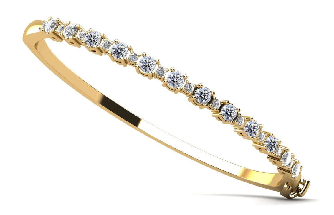 Alternating Diamonds Bangle Diamond  with 1.55 ct.(finished) 1.7mm, 3mm - Image 2