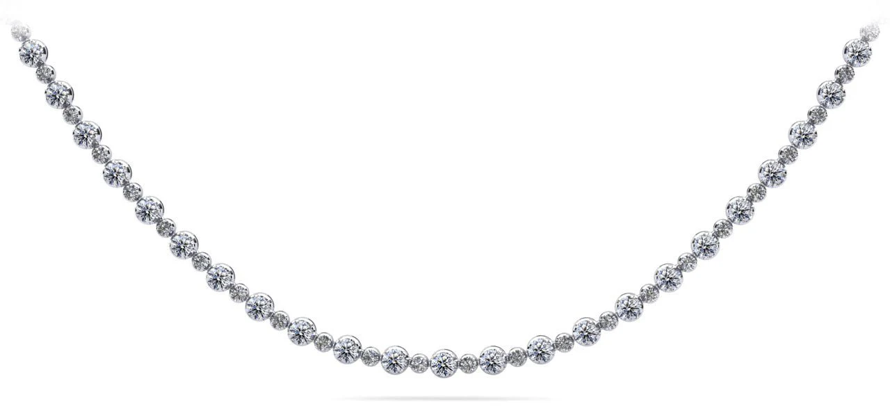 Alternating Diamonds Lab-Grown Diamond Necklace with 5.18 ct.(finished) 1.5mm, 2.5mm