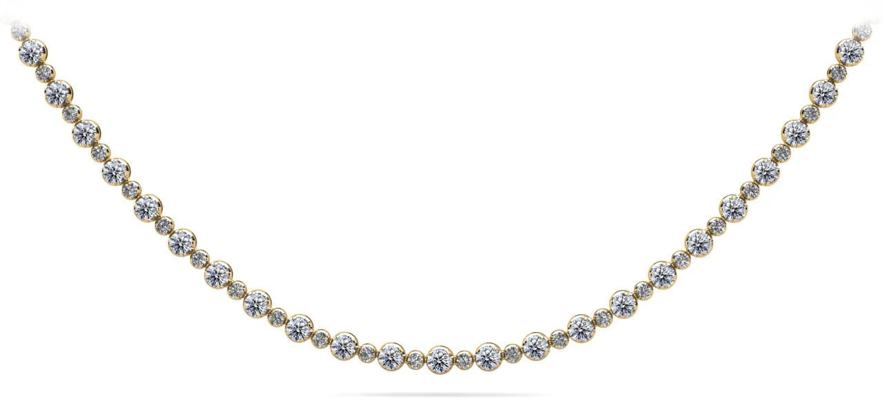 Alternating Diamonds Lab-Grown Diamond Necklace with 5.18 ct.(finished) 1.5mm, 2.5mm - Image 2