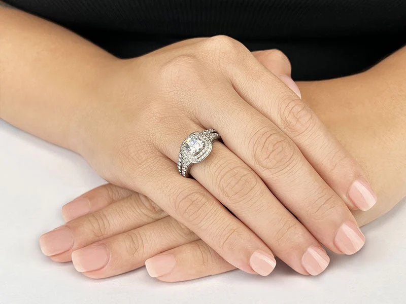 Andrea Love Cushion Cut Bridal Set Diamond with 3.00 ct. (2.00 ct. center diamond) - Image 3