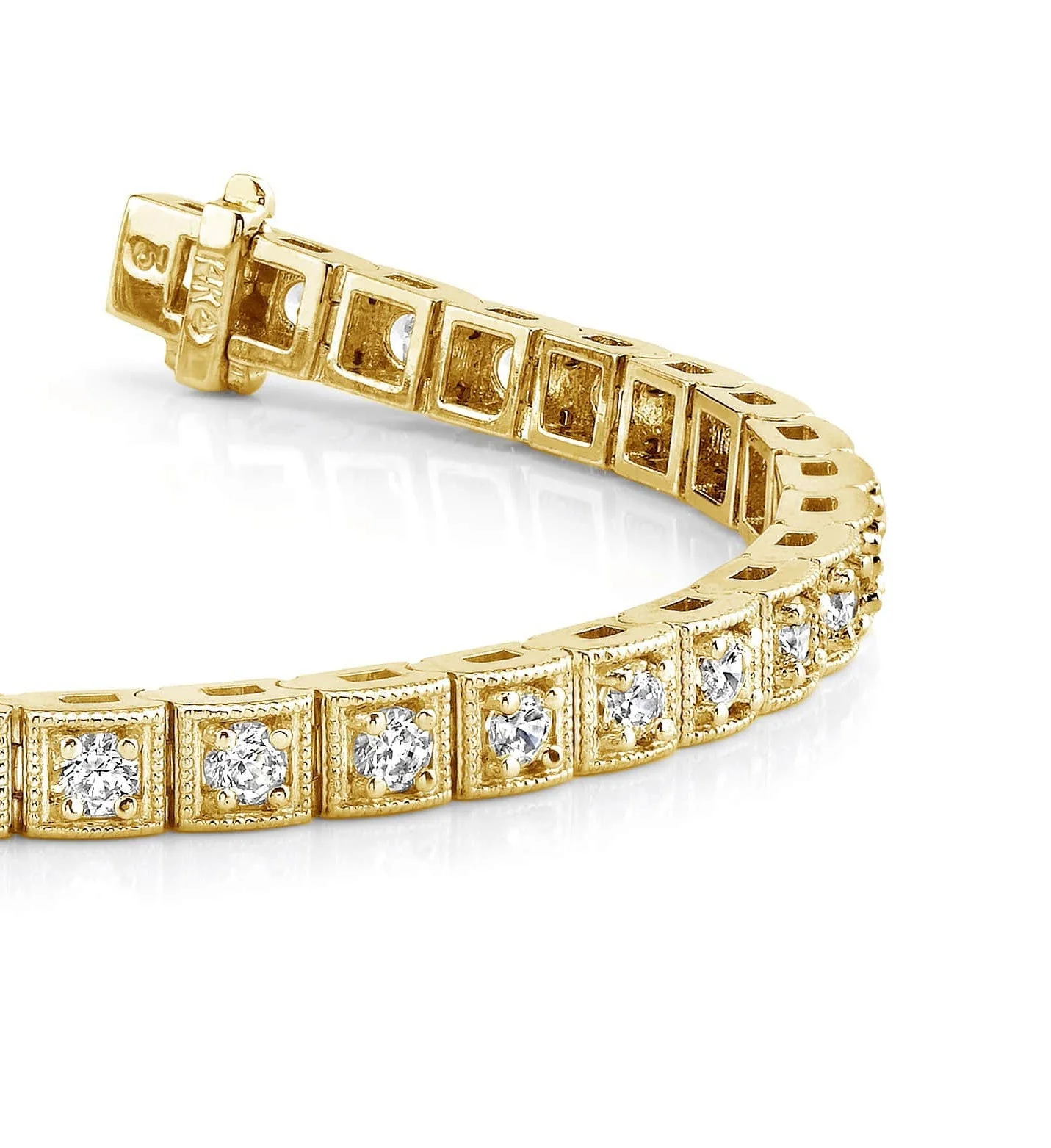 Antique Square Link Diamond Bracelet with 1.55 ct.(finished) 2.0mm - Image 2