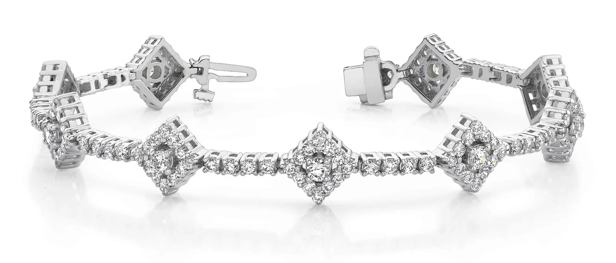 Art Deco Diamond Link Bracelet Lab-Grown Diamond with 4.51 ct.(finished) 1.7mm, 2mm, 3mm - Image 3