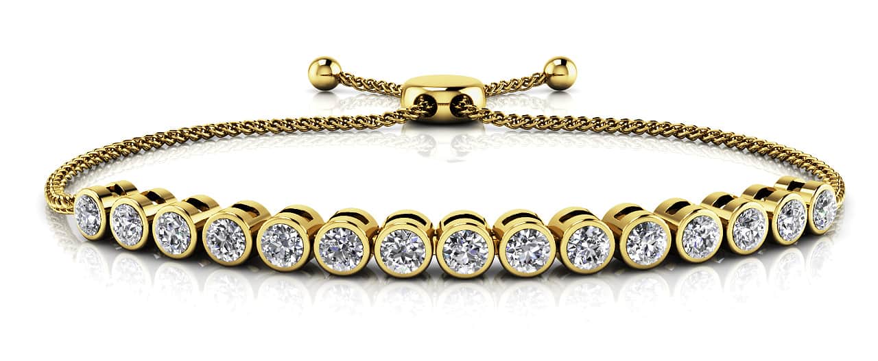 Bezel Set Adjustable Lab-Grown Diamond Bracelet with 1.02 ct.(finished) 2.5mm - Image 2