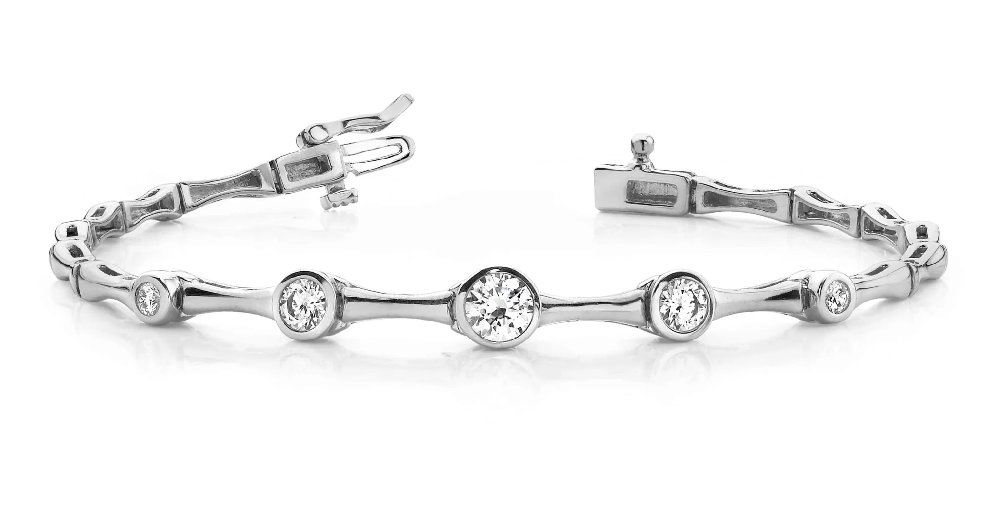 Bezel Set Diamond Column Lab-Grown Diamond Bracelet with 2.00 ct.(finished) - Image 4