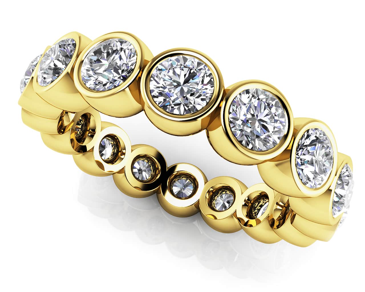 Bezel Set Diamond Eternity Band In Lab-Grown Diamond with 3.50 ct.(finished) 4mm - Image 2