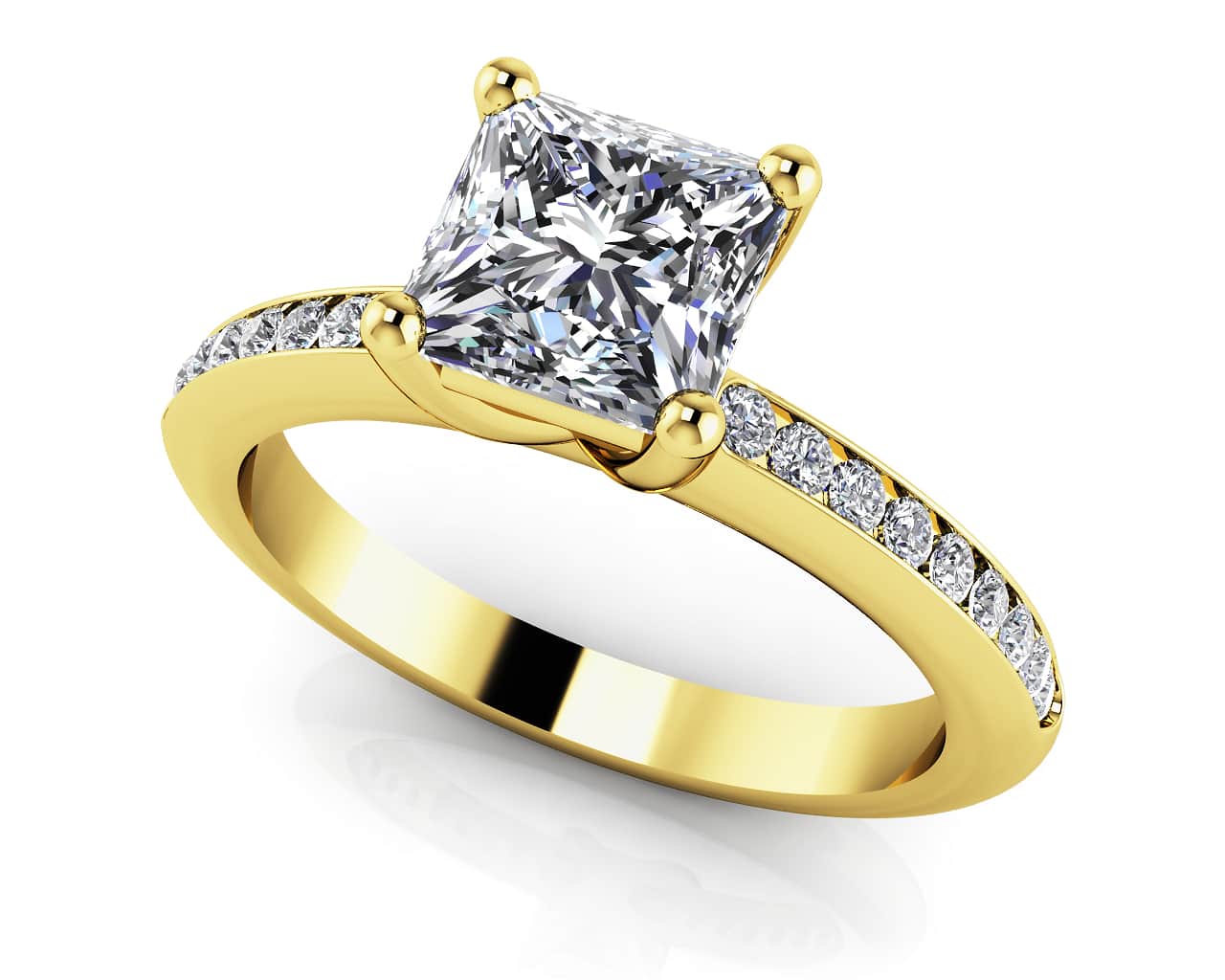 Blissful Princess Stone Shape Lab-Grown Diamond Engagement Ring with 0.96 ct. (0.75 ct. center diamond) - Image 2