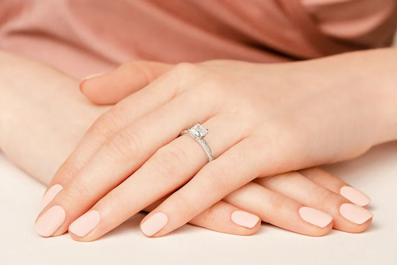 Blissful Princess Stone Shape Lab-Grown Diamond Engagement Ring with 0.96 ct. (0.75 ct. center diamond) - Image 4