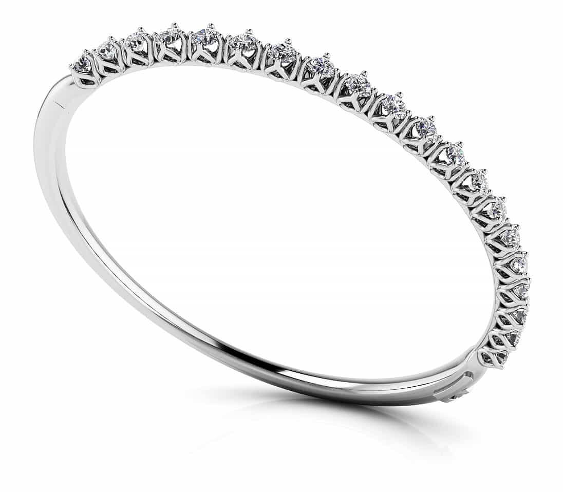 Blossoming Florals Lab-Grown Diamond Bangle with 1.44 ct.(finished) 2.5mm