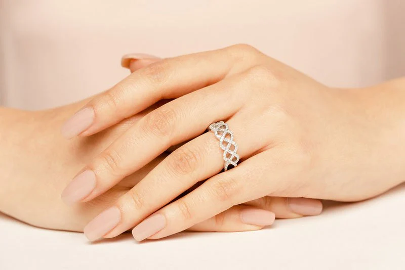 Braided Diamond Anniversary Lab-Grown Diamond Ring with 0.58 ct.(finished) 1.2mm - Image 3