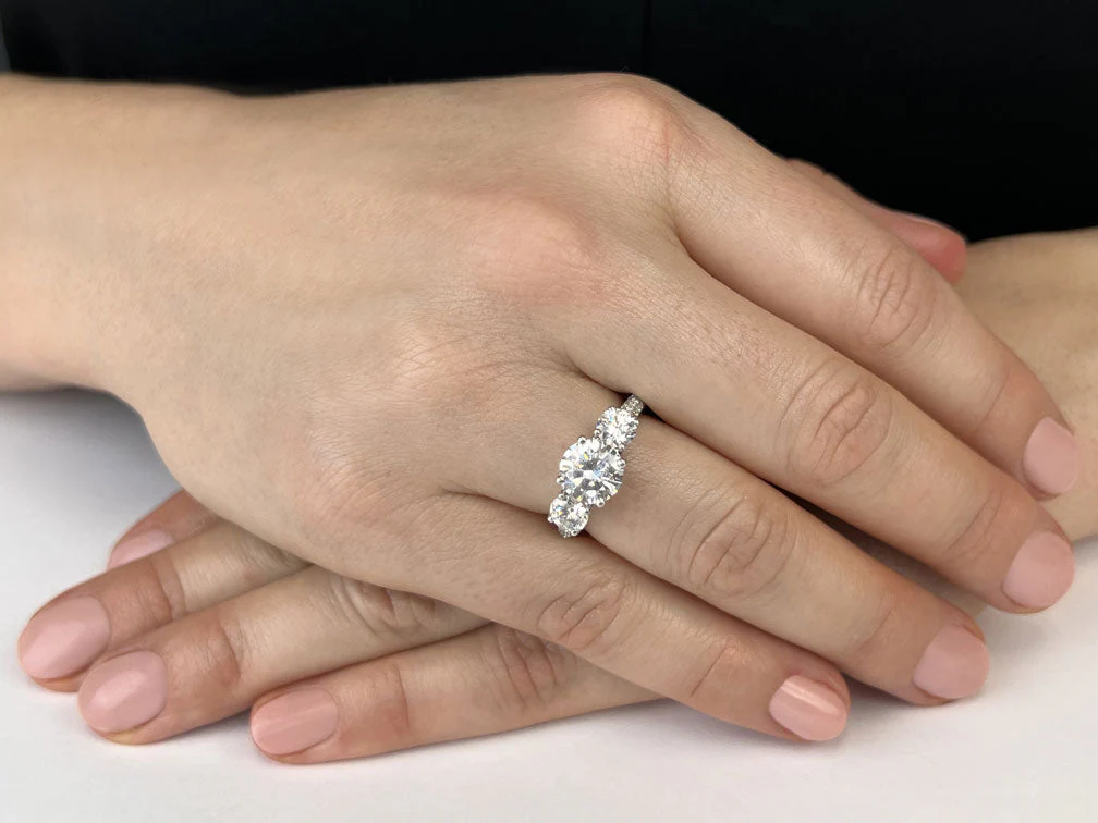 Breathtaking Scroll Diamond Engagement Ring with 1.11 ct. (0.50 ct. center diamond) - Image 3