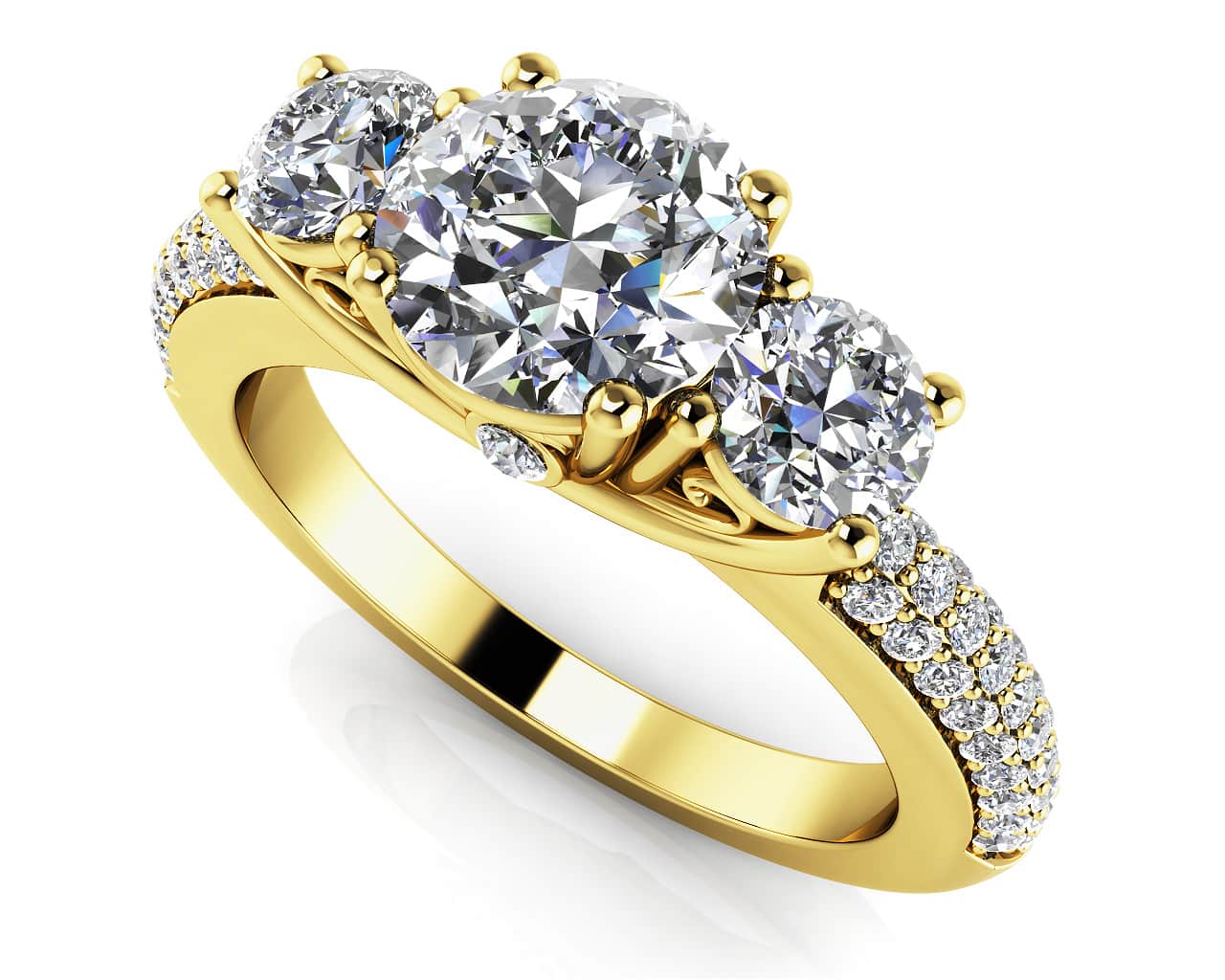 Breathtaking Scroll Lab-Grown Diamond Engagement Ring with 2.47 ct. (1.50 ct. center diamond) - Image 2