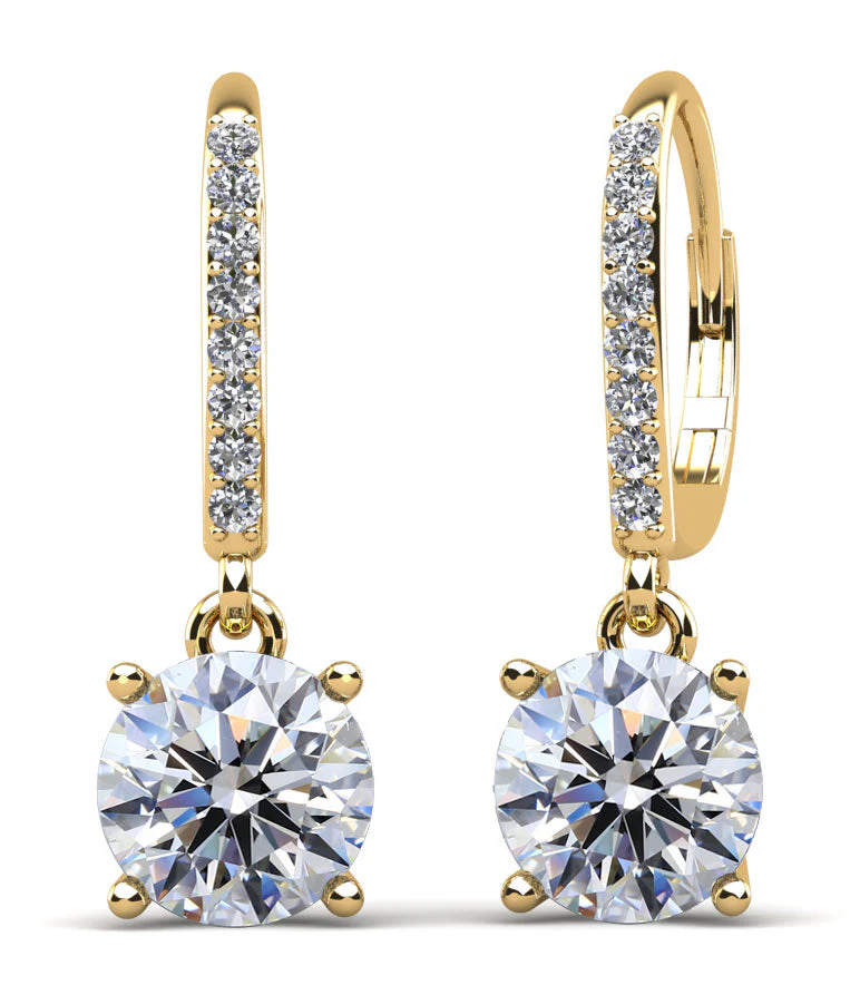 Brilliance Diamond Drop Diamond Earrings with 1.50 ct. (2X0.63 ct. center diamonds) - Image 2